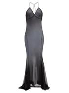 Matchesfashion.com Norma Kamali - Low Back Fishtail Mesh Dress - Womens - Black
