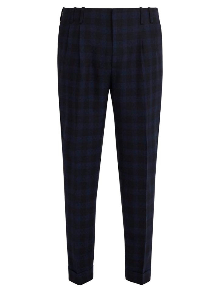 Paul Smith Check Wool Slim-leg Trousers
