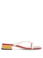 Matchesfashion.com Gucci - Alison Bow-tie Leather Sandals - Womens - Red White