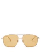 Matchesfashion.com Dunhill - Aviator Titanium Sunglasses - Mens - Gold