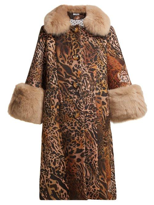 Matchesfashion.com Saks Potts - Yvonne Leopard Print Wool Coat - Womens - Brown Print