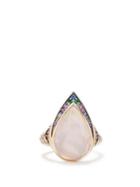 Noor Fares - Dawn Quartz, Sapphire, Diamond & 18kt Gold Ring - Womens - Pink Multi