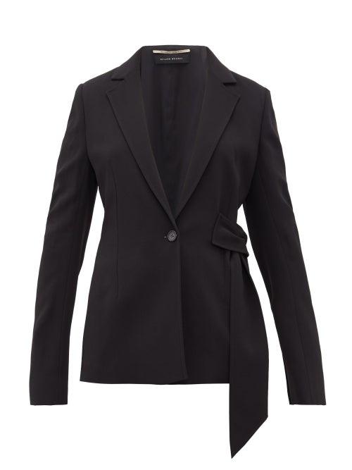 Matchesfashion.com Roland Mouret - Belair Belted Single-breasted Blazer - Womens - Black