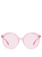 Matchesfashion.com Gucci - Round Cat Eye Frame Acetate Sunglasses - Womens - Pink