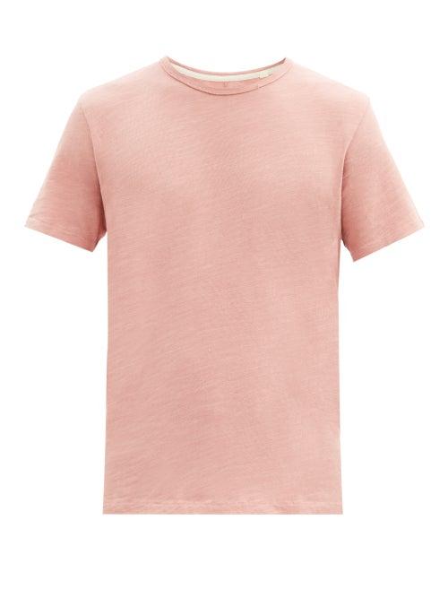 Matchesfashion.com Rag & Bone - Flame Crew-neck Slubbed Cotton-jersey T-shirt - Mens - Pink