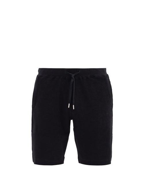 Matchesfashion.com Sunspel - Drawstring Cotton-terry Shorts - Mens - Black