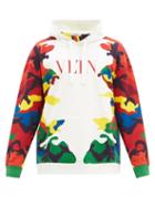 Mens Rtw Valentino - Vltn Cotton-blend Jersey Hooded Sweatshirt - Mens - Multi