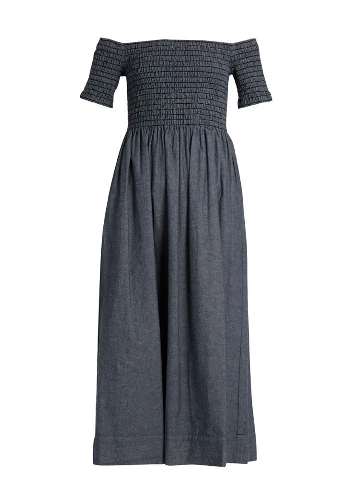 The Great The Carnival Off-the-shoulder Cotton Dress