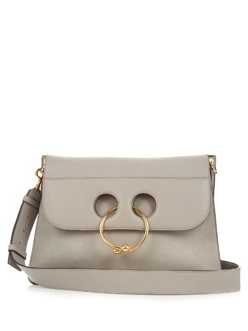J.w.anderson Pierce Large Leather And Suede Shoulder Bag