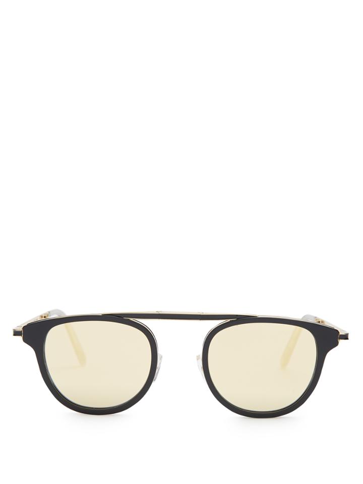 Garrett Leight Van Foldable Aviator Mirrored Sunglasses