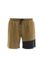 Matchesfashion.com Falke Ess - Colour-block Drawcord-waist Shorts - Mens - Green