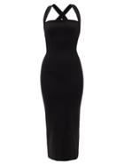 Matchesfashion.com Dolce & Gabbana - Crossover-back Crepe-jersey Midi Dress - Womens - Black
