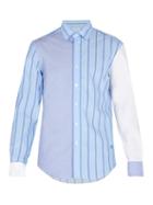 Matchesfashion.com Jw Anderson - Striped Cotton Shirt - Mens - Blue