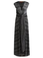 Matchesfashion.com Missoni - Zigzag Knitted Wrap Front Dress - Womens - Black