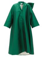 Matchesfashion.com Bernadette - Christian Bow-back Taffeta Coat - Womens - Green
