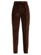 Matchesfashion.com Giuliva Heritage Collection - Husband Slim Leg Corduroy Trousers - Womens - Dark Brown