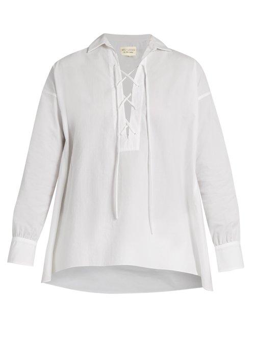 Matchesfashion.com Nili Lotan - Shiloh Cotton Poplin Shirt - Womens - White