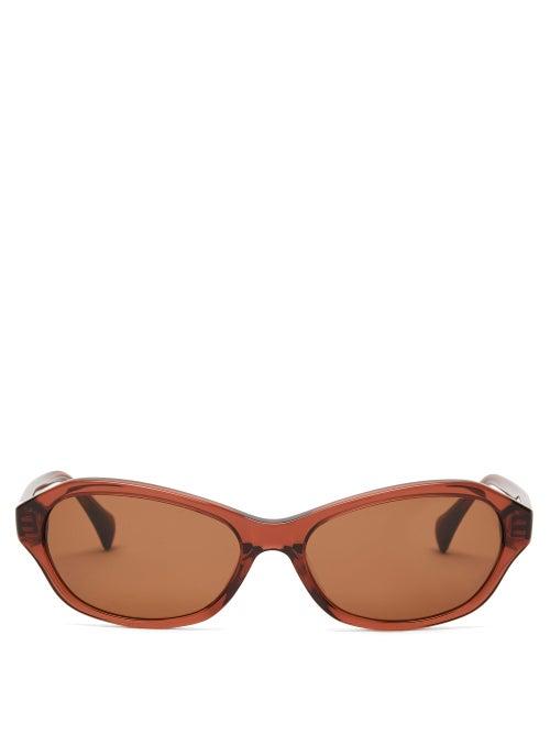 Matchesfashion.com Sun Buddies - Wesley Round Acetate Sunglasses - Mens - Burgundy