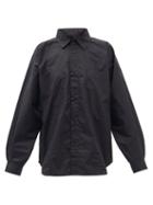 Matchesfashion.com Made In Tomboy - Norah Batwing-sleeve Cotton-poplin Shirt - Womens - Black