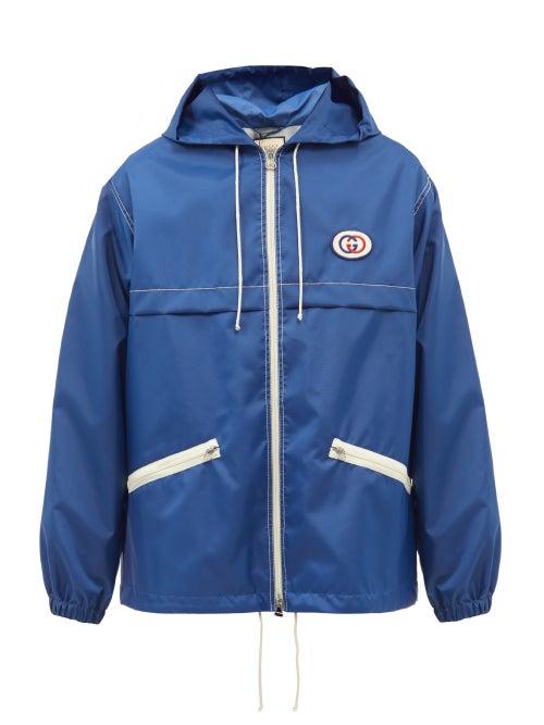 Gucci - Logo-appliqu Lightweight Canvas Parka - Mens - Blue