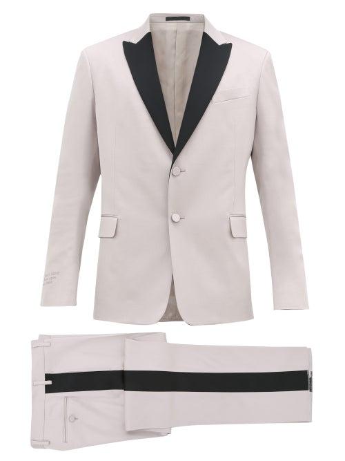 Matchesfashion.com Valentino - Single-breasted Wool-blend Crepe Suit - Mens - Black Pink