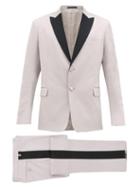 Matchesfashion.com Valentino - Single-breasted Wool-blend Crepe Suit - Mens - Black Pink