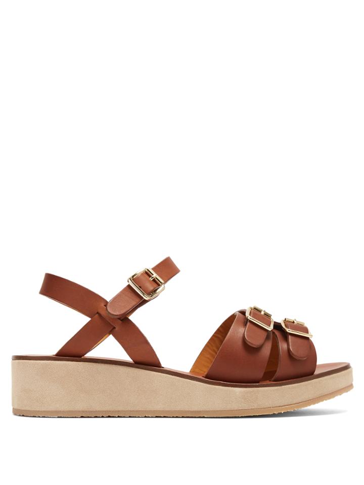 A.p.c. Paula Flatform Leather Sandals