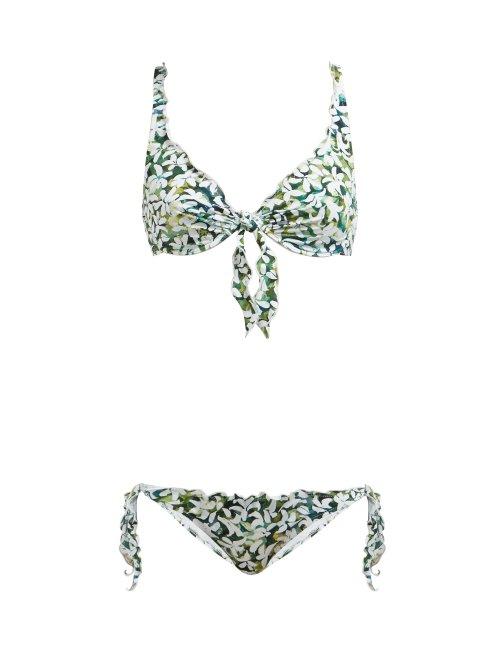 Matchesfashion.com On The Island - Los Roques Floral Print Bikini - Womens - Green Print