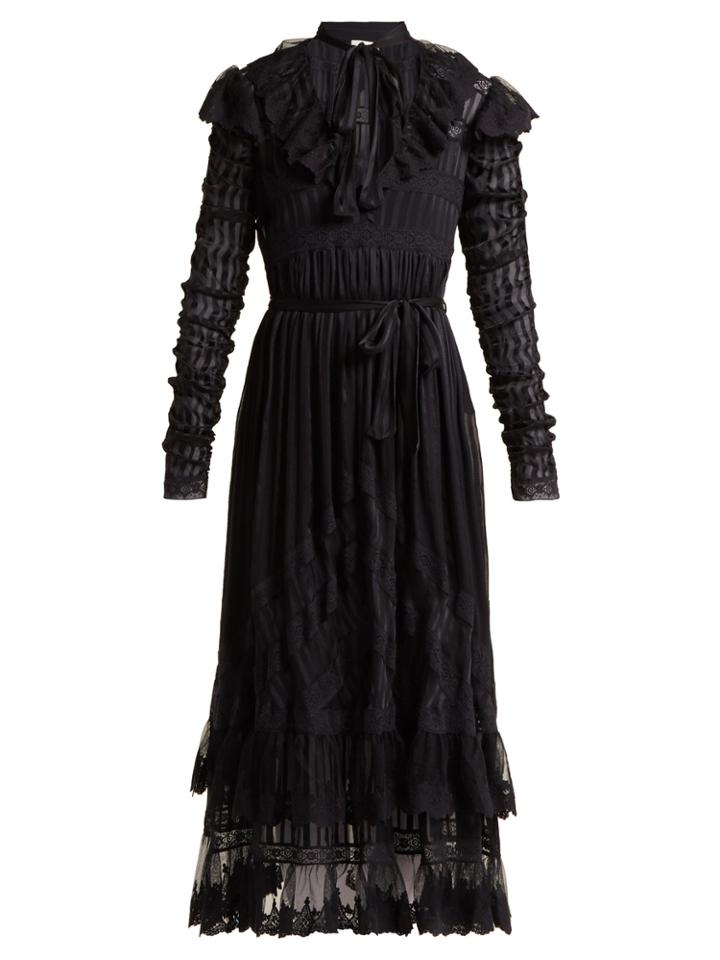 Zimmermann Tempest Flutter Devor Silk-satin Midi Dress