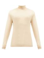 Matchesfashion.com Lemaire - Roll-neck Cotton-jersey Sweater - Mens - Cream