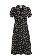 Matchesfashion.com Hvn - Paula Leopard And Leaf Print Silk Dress - Womens - Black
