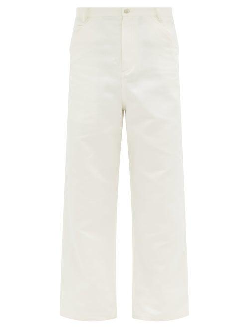Matchesfashion.com Raey - Wide-leg Cotton And Linen-blend Trousers - Mens - Cream