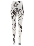 Maximilian - High-rise Printed Jersey Leggings - Womens - White Black