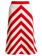 Matchesfashion.com Gucci - Striped Wool Skirt - Womens - White Multi