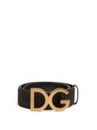 Dolce & Gabbana Dg-buckle Grained-leather Belt