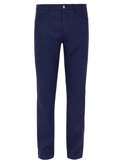 Matchesfashion.com Maison Margiela - Mid Rise Twill Trousers - Mens - Navy