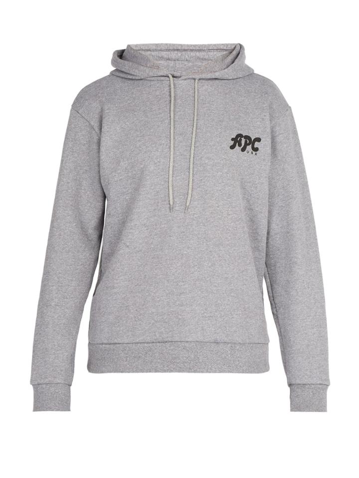 A.p.c. Michel Logo-print Cotton-blend Hooded Sweatshirt