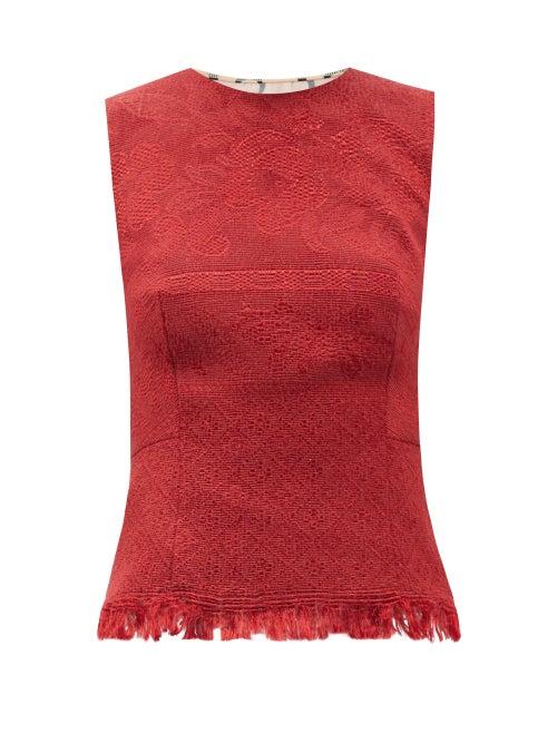 Matchesfashion.com Marine Serre - Moon Salutation Upcycled-carpet Top - Womens - Red
