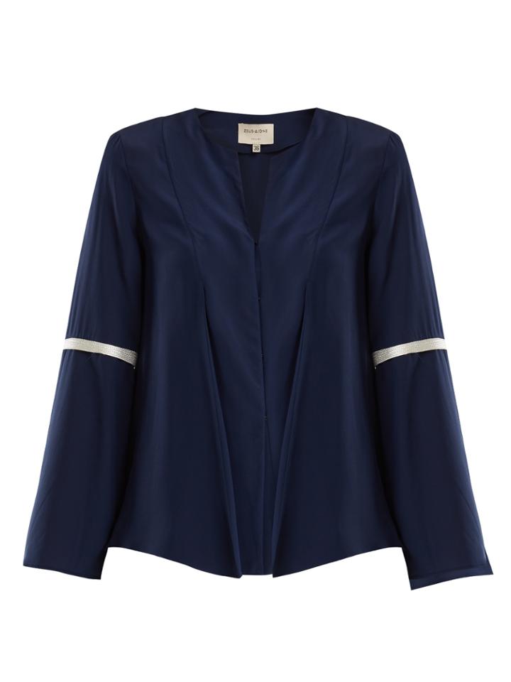 Zeus + Dione Diana Pleated Crepe De Chine Blouse
