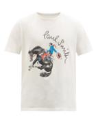 Mens Rtw Paul Smith - Cowboy-print Organic-cotton Jersey T-shirt - Mens - White