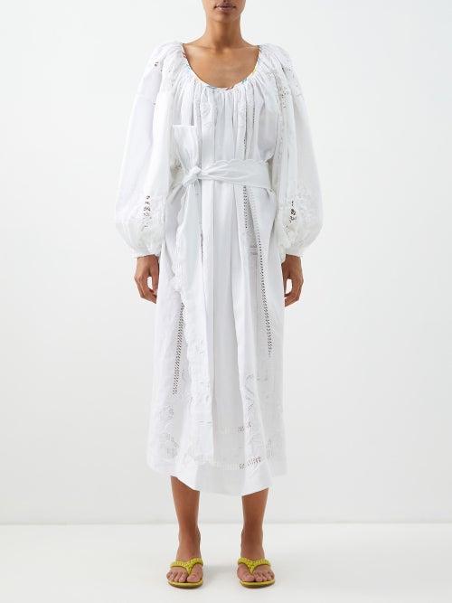 Rianna + Nina - Kendima Vintage Embroidered Cotton Dress - Womens - White