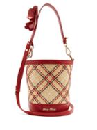 Miu Miu Embroidered-raffia Bucket Bag