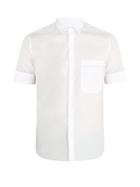 Valentino Short-sleeved Contrast-piping Cotton Shirt
