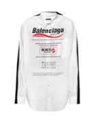 Balenciaga - Recycle-print Layered Poplin And Jersey Shirt - Mens - White
