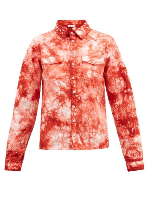 Matchesfashion.com Arizona Love - Alba Tie-dye Western Denim Shirt - Womens - Red Print