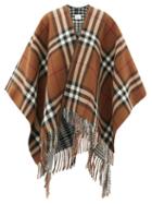 Matchesfashion.com Burberry - Heritage-check Wool Shawl - Womens - Brown Multi