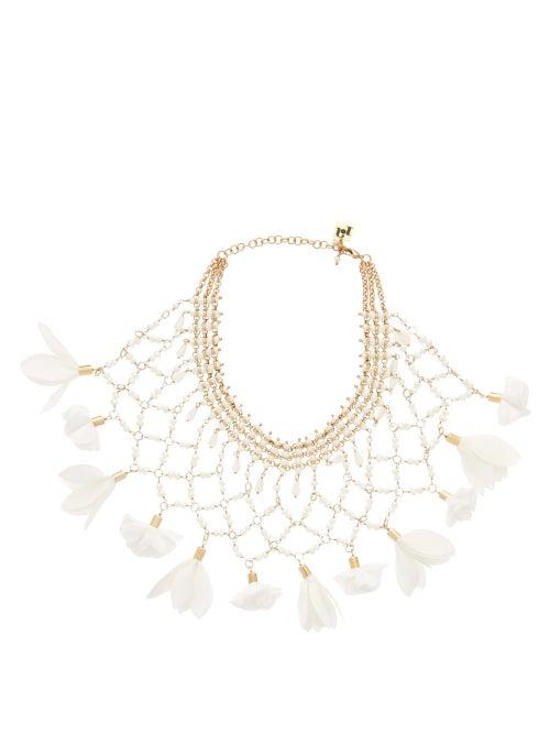Matchesfashion.com Rosantica - Sentiero Faux-pearl And Flower Necklace - Womens - White