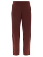 Ladies Lingerie Asceno - London Sandwashed Silk-satin Pyjama Trousers - Womens - Dark Red