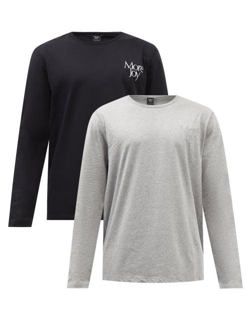 More Joy By Christopher Kane - Pack Of Two More Joy-embroidered Cotton T-shirts - Mens - Black Multi