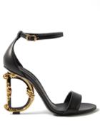 Dolce & Gabbana - Dg-heel Leather Sandals - Womens - Black